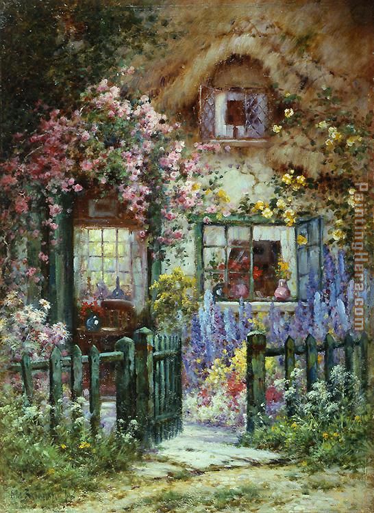 A Wayside House painting - Alfred de Breanski A Wayside House art painting